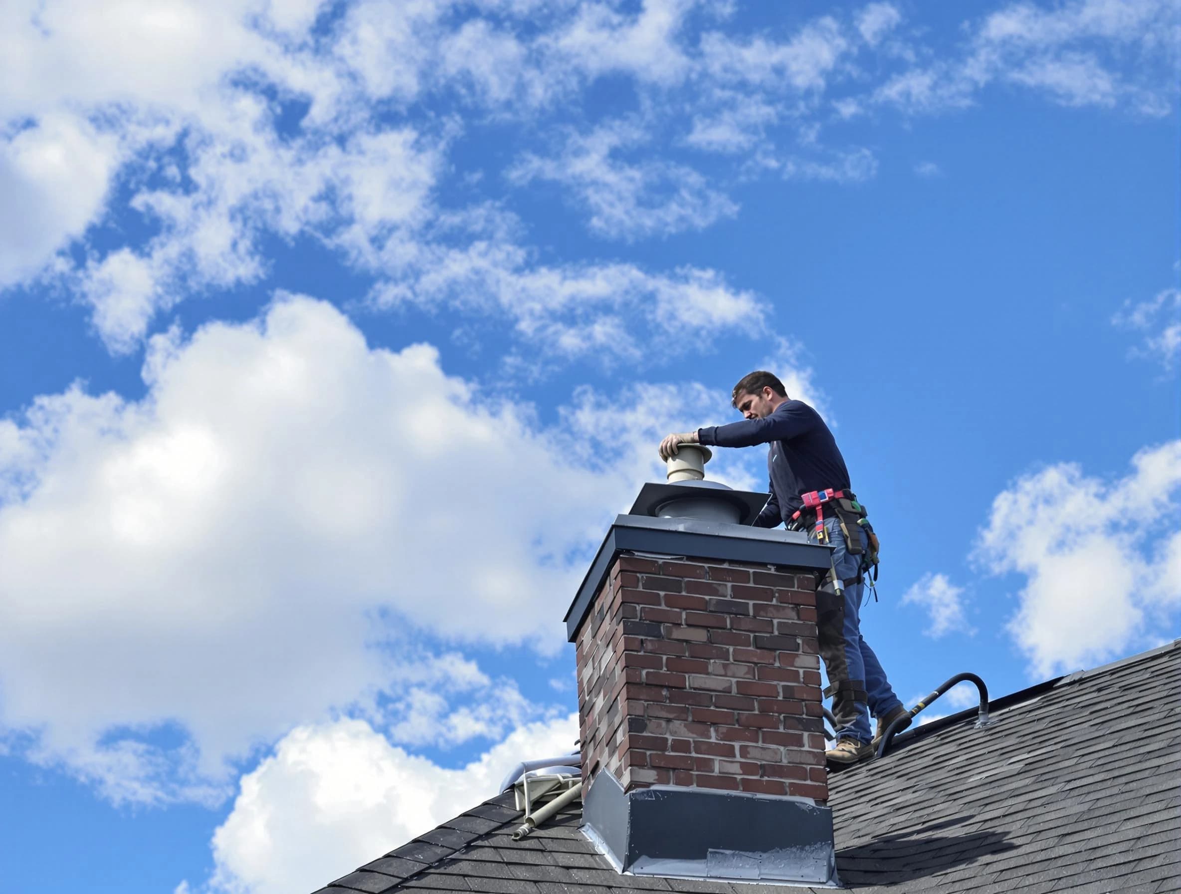 Glendale Chimney Sweep installing a sturdy chimney cap in Glendale, CO