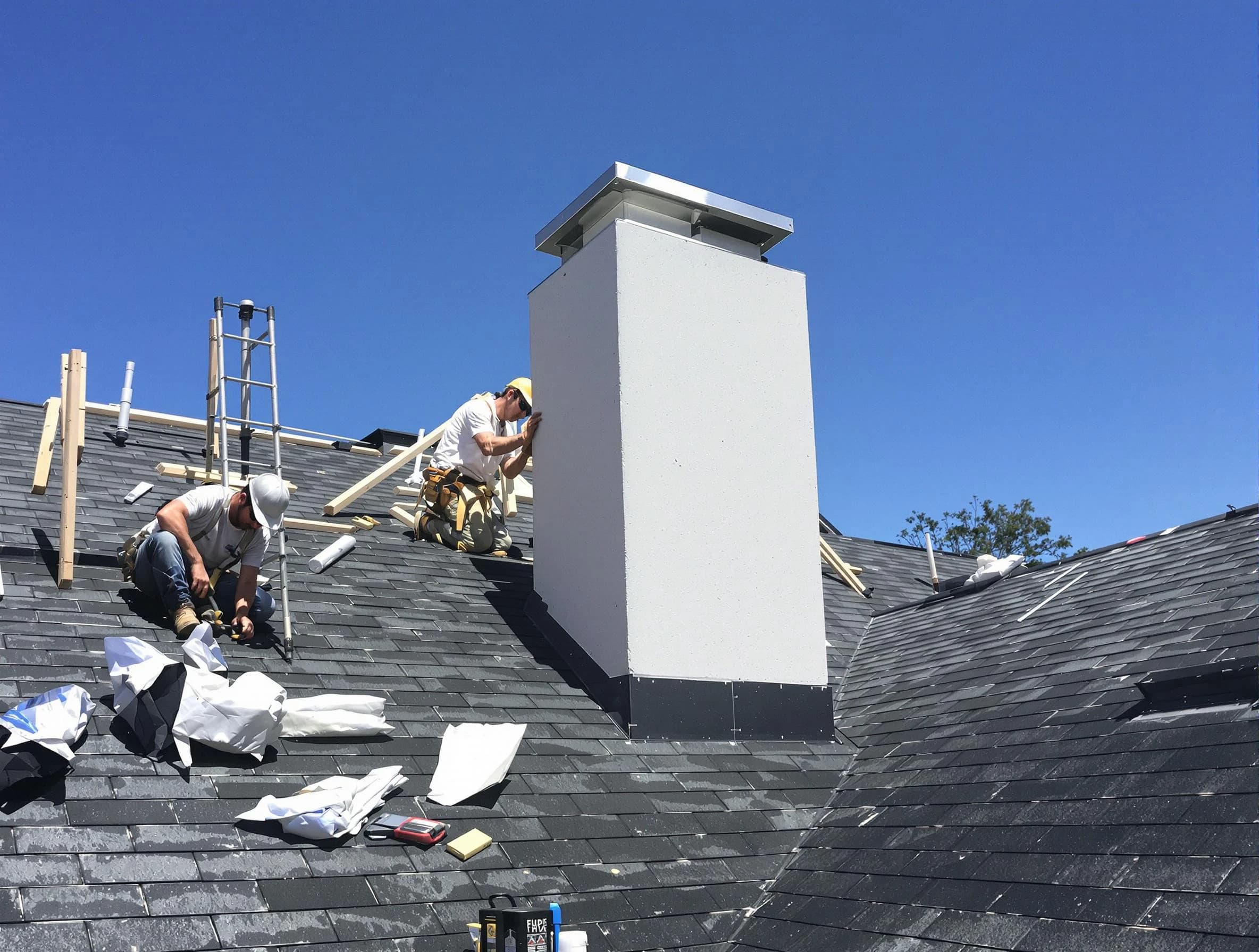Glendale Chimney Sweep crew installing a new chimney in Glendale, CO