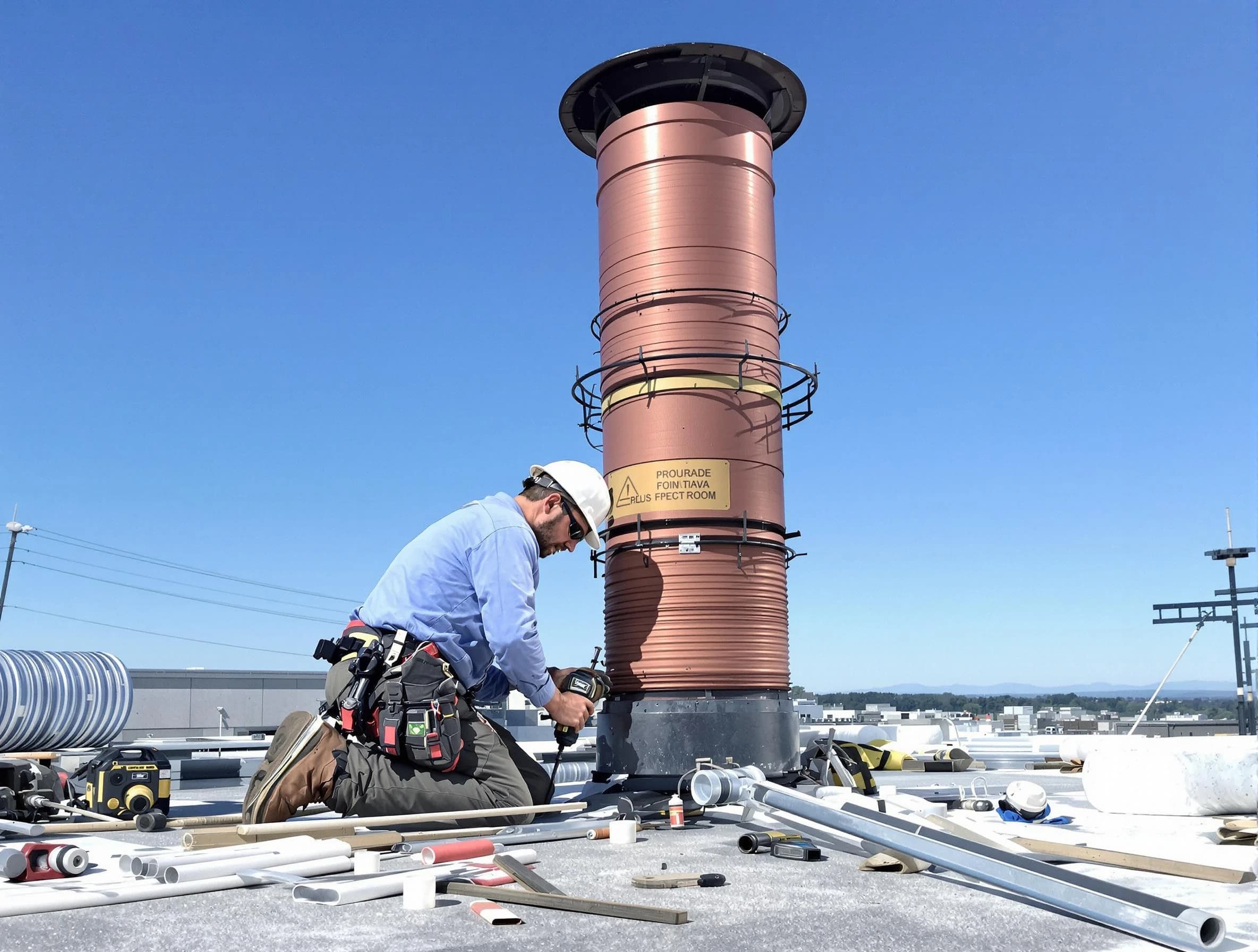 Installed chimney liner by Glendale Chimney Sweep in Glendale, CO