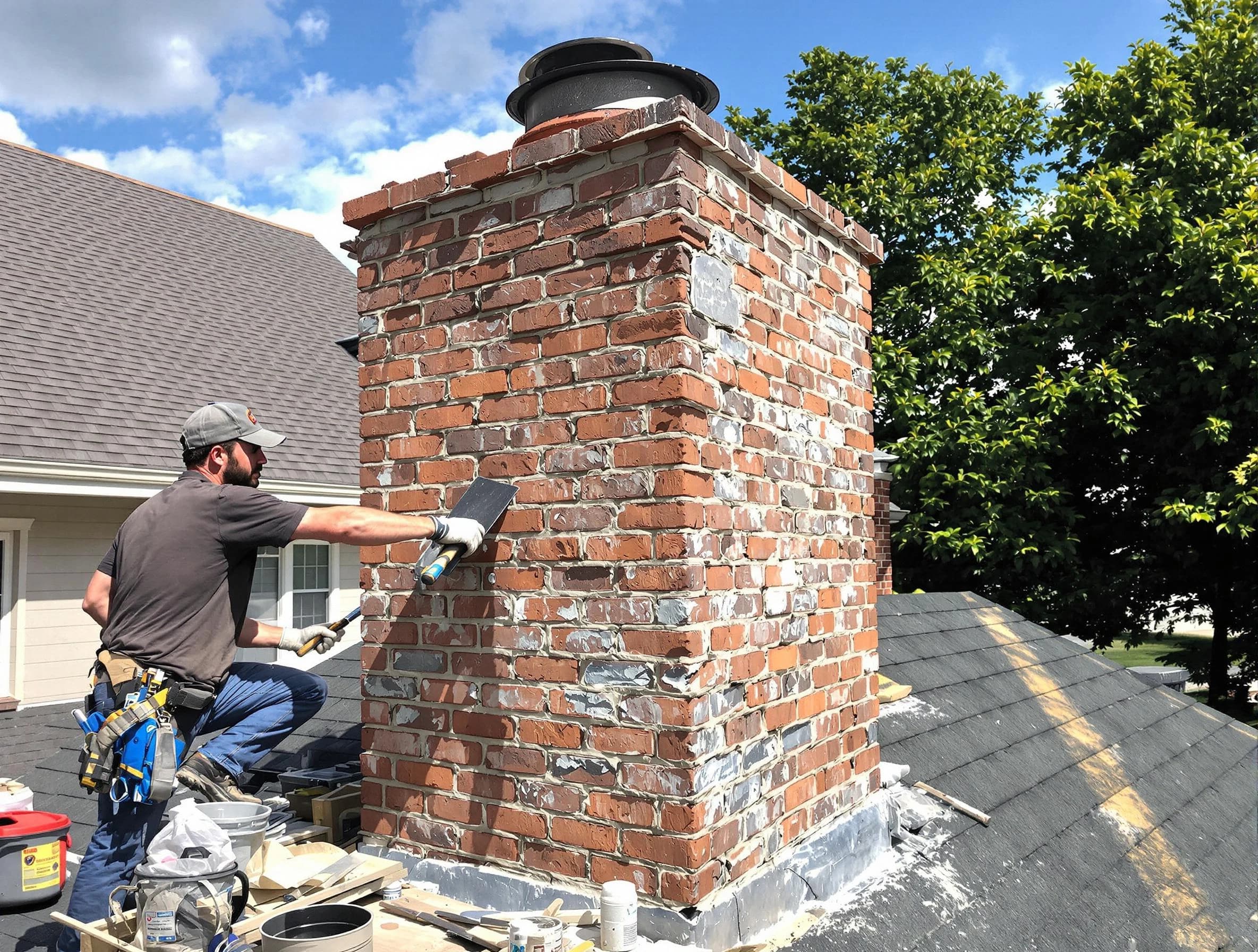 Completed chimney rebuild by Glendale Chimney Sweep in Glendale, CO