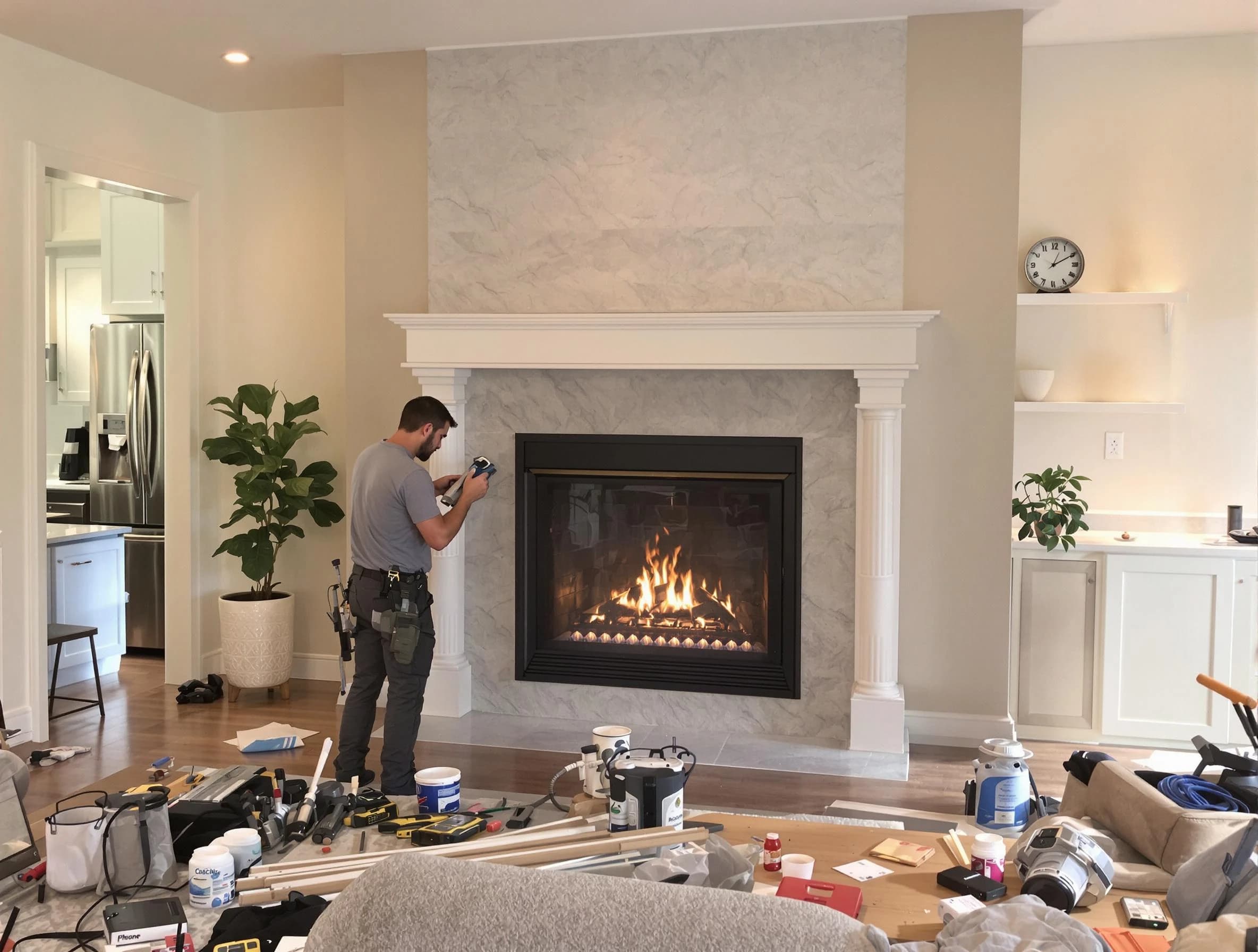 Newly installed fireplace by Glendale Chimney Sweep in Glendale, CO