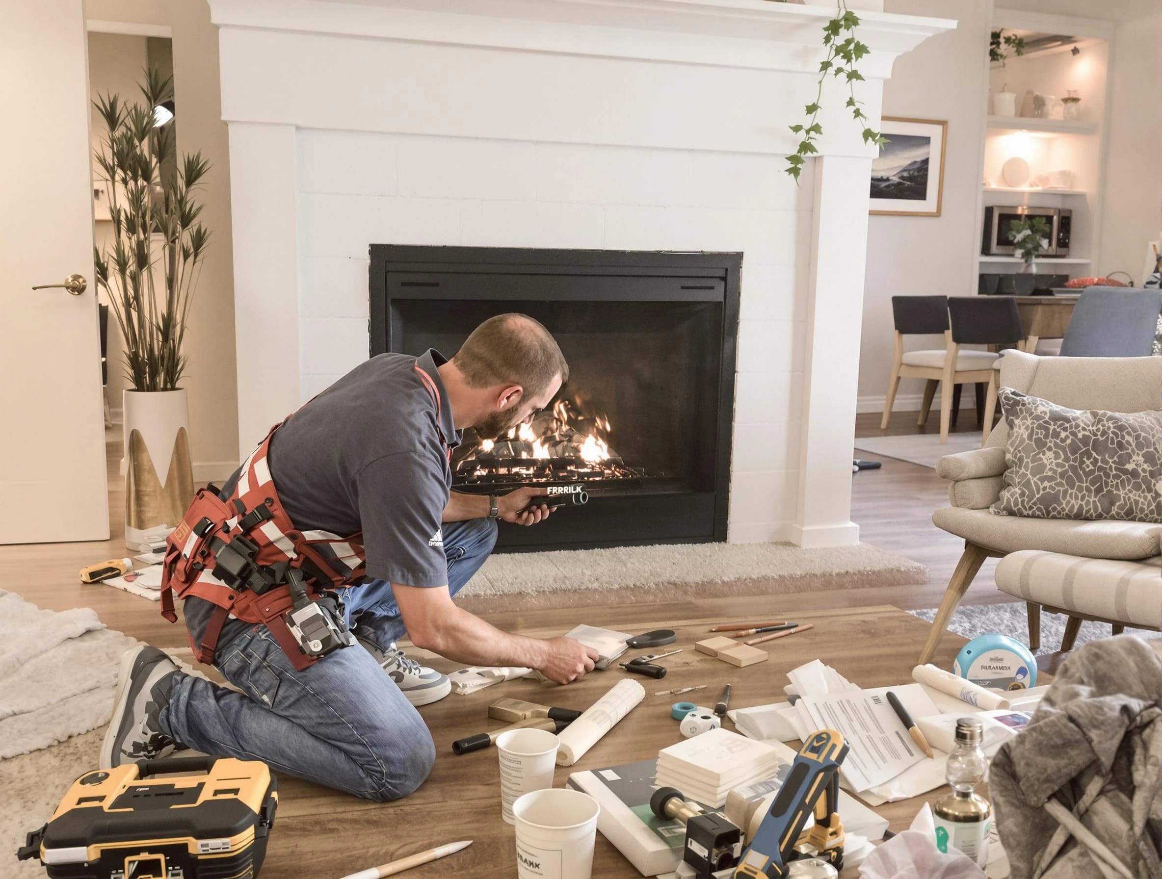 Glendale Chimney Sweep performing fireplace repair in Glendale, CO
