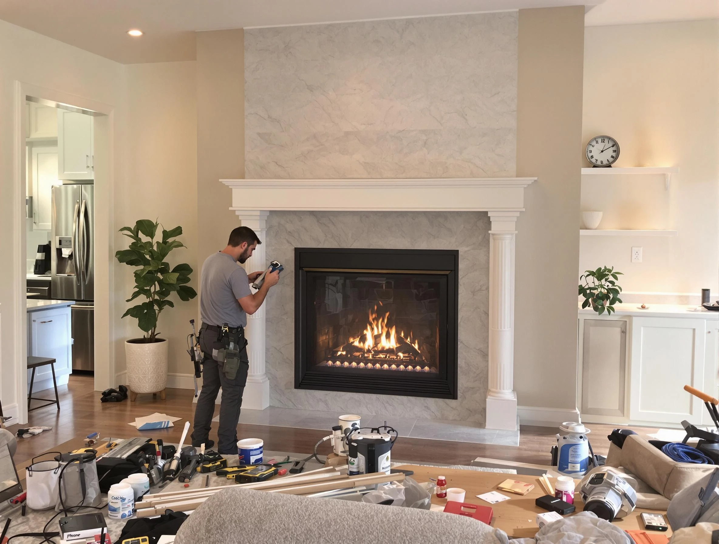 Newly installed fireplace by Glendale Chimney Sweep in Glendale, CO