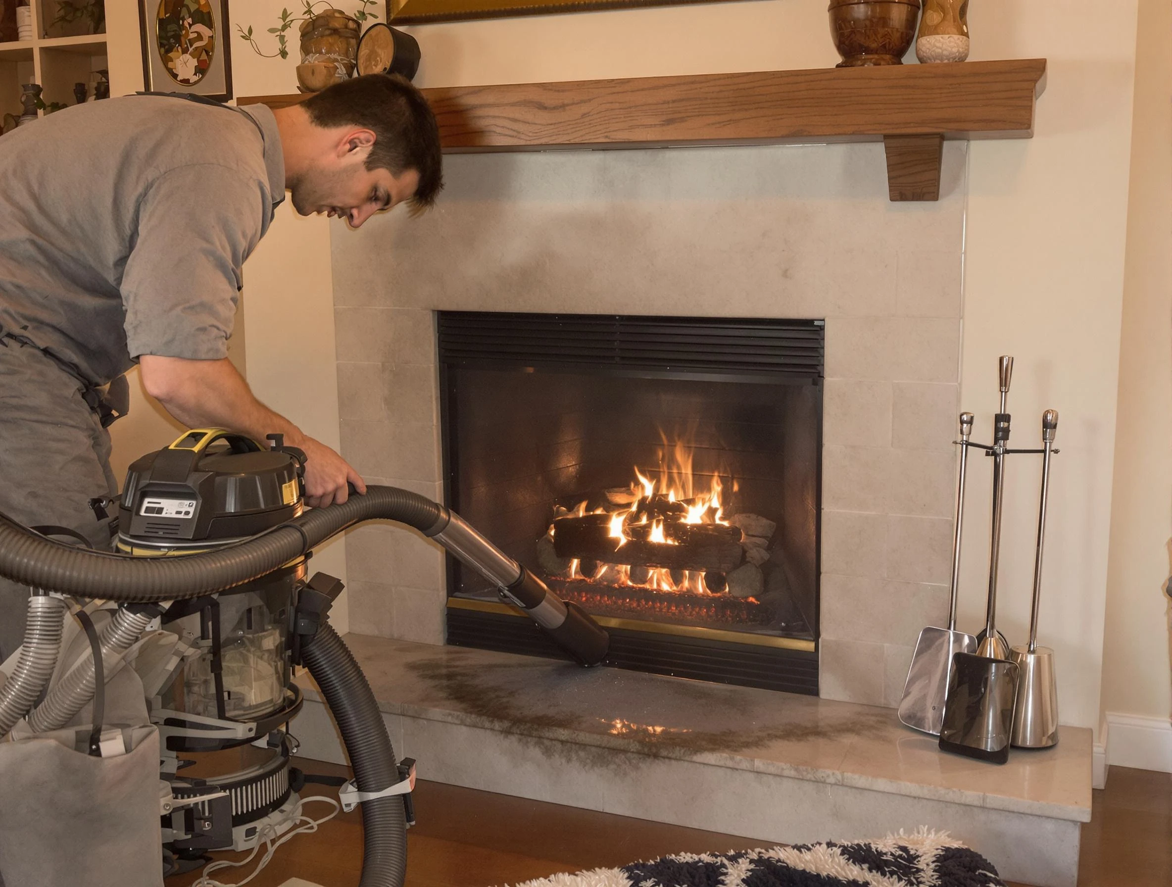 Routine fireplace upkeep by Glendale Chimney Sweep in Glendale, CO
