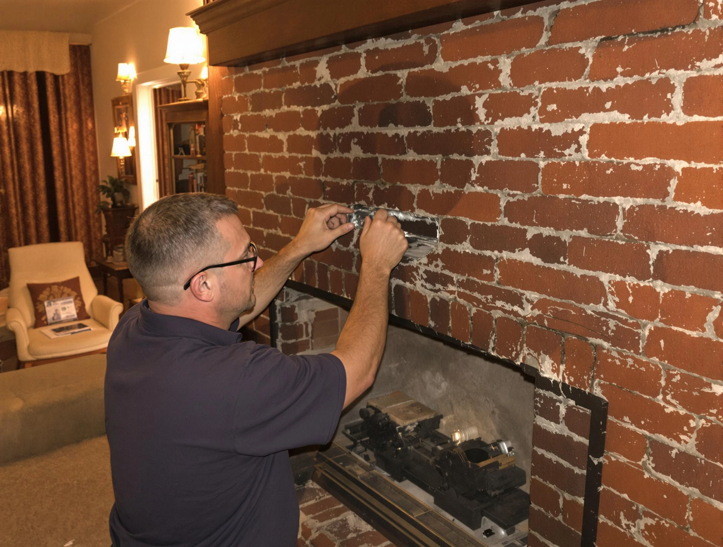 Glendale Chimney Sweep expert fixing a fireplace in Glendale, CO